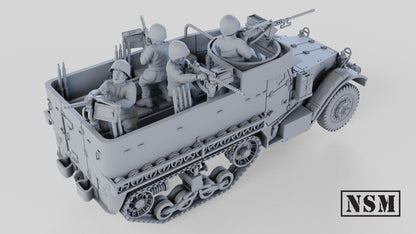 WWII Soviet M5A1 Halftrack with Crew Various Scales Historical Wargaming