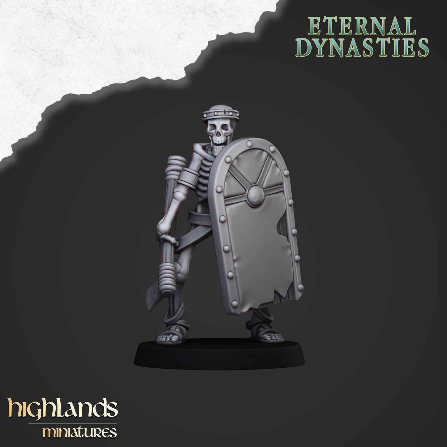 Highland Miniatures Ancient Skeletons with Spears and Hand Weapons x20 TOW AoS Fantasy