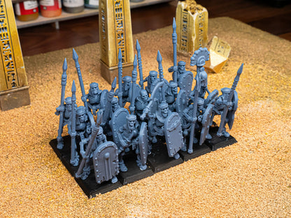 Highland Miniatures Ancient Skeletons with Spears and Hand Weapons x20 TOW AoS Fantasy