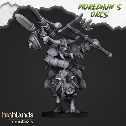 Highland Miniatures Mounted Orc Chief Fantasy TOW AOS