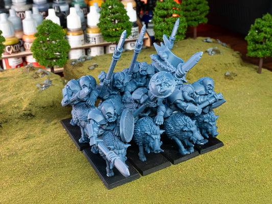 Highland Miniatures Mounted Orcs with spears x8  TOW AOS Fantasy