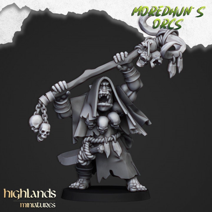 Highland Miniatures Orc Shamans (set of 2) Fantasy AOS TOW