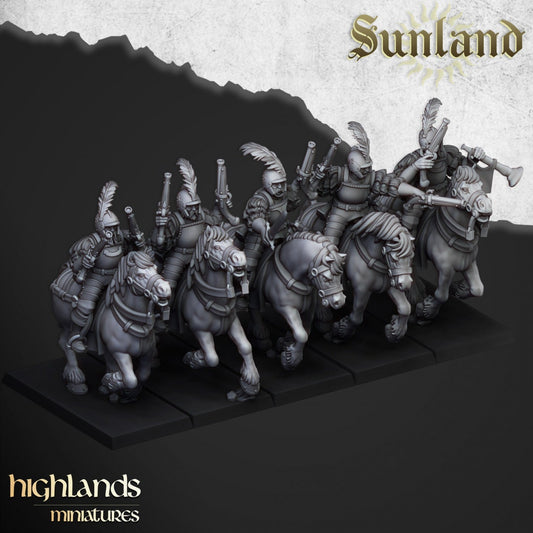 Highland Miniatures Sunland Pistoleers x5 Fantasy AOS TOW