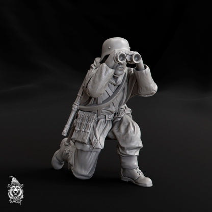 WWII German Sniper Team with Scenic Bases (3 models) Various Scales Historical Wargaming (US tariffs are pre-paid by us)