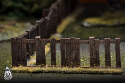 Wargaming Terrain Wooden Fence Sections 5cm (10pcs) Various Scales Historical Wargaming