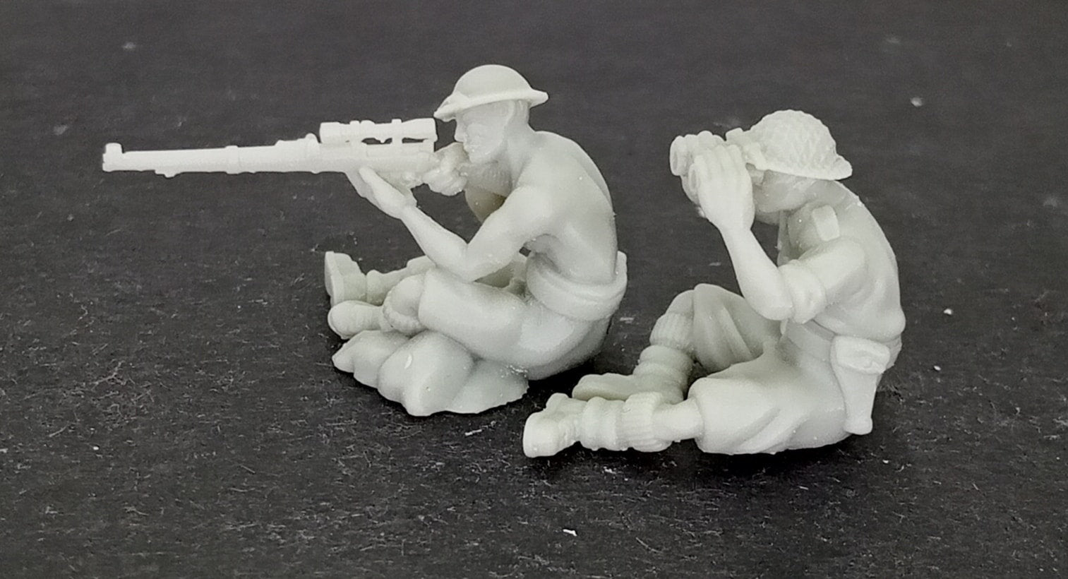WWII British 8th Army Sniper Team (2 models) Various Scales Historical Wargaming (US tariffs are pre-paid by us)