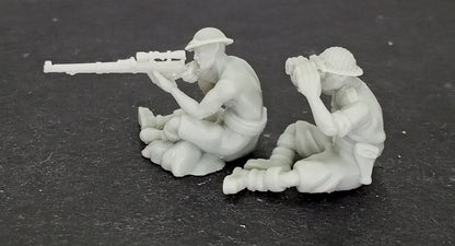 WWII British 8th Army Sniper Team (2 models) Various Scales Historical Wargaming (US tariffs are pre-paid by us)