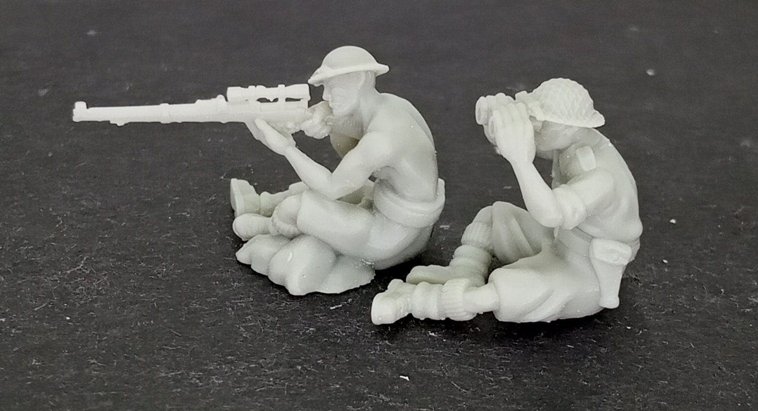 WWII British 8th Army Sniper Team (2 models) Various Scales Historical Wargaming