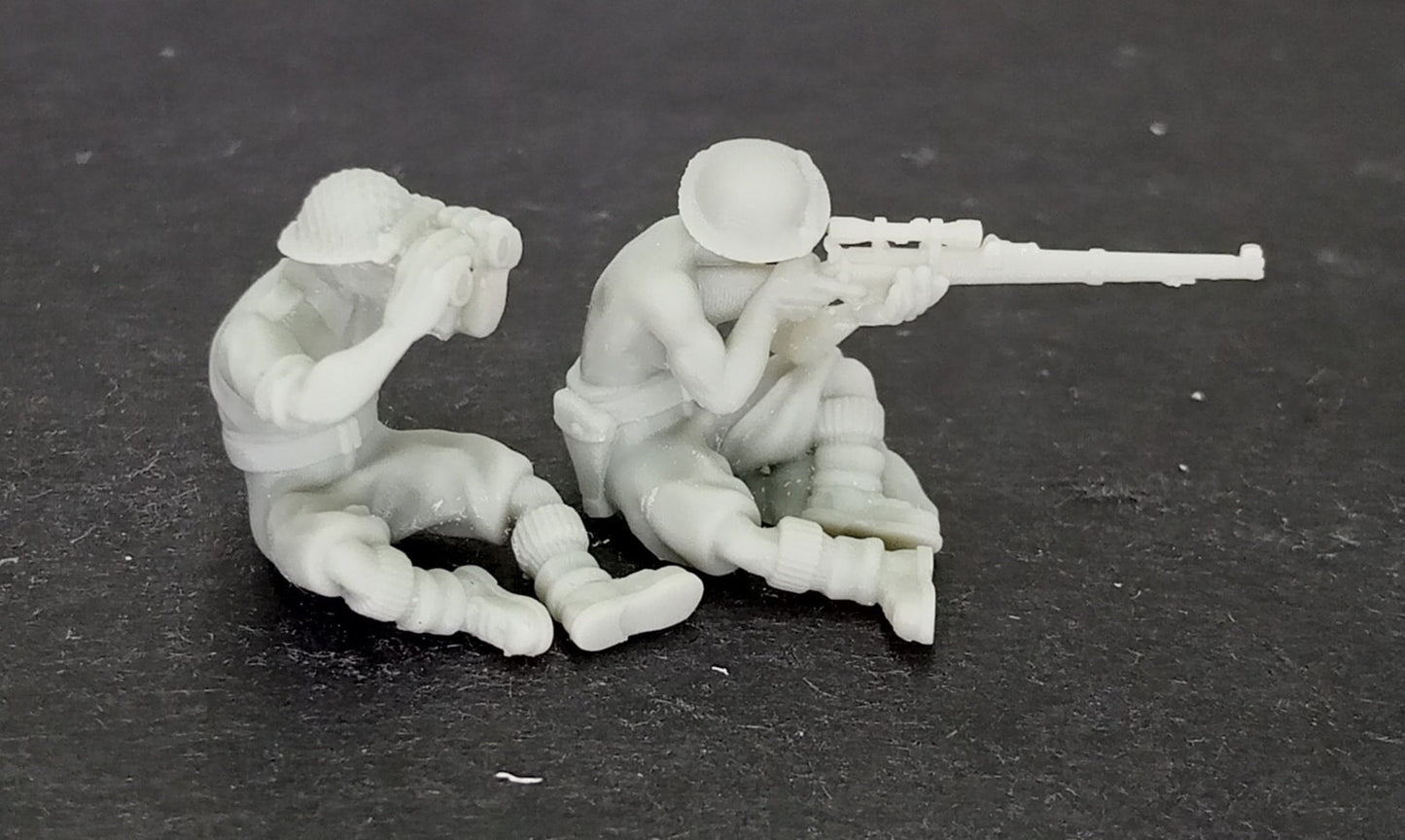 WWII British 8th Army Sniper Team (2 models) Various Scales Historical Wargaming (US tariffs are pre-paid by us)