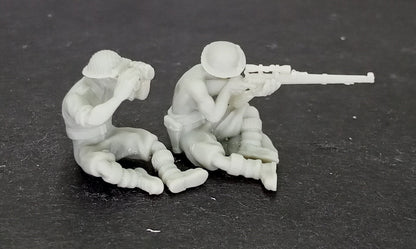 WWII British 8th Army Sniper Team (2 models) Various Scales Historical Wargaming