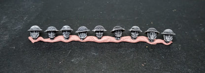 WWII British Heads Set (9 models) Various Scales Historical Wargaming (US tariffs are pre-paid by us)