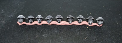 WWII British Heads Set (9 models) Various Scales Historical Wargaming