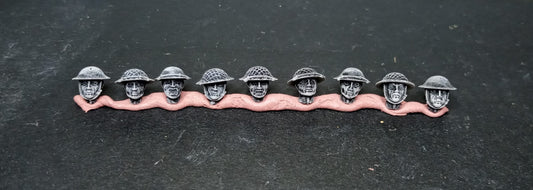 WWII British Heads Set (9 models) Various Scales Historical Wargaming