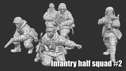 WWII German Late War Cavalry Dismounted Squad (10 models) Various Scales Historical Wargaming (US tariffs are pre-paid by us)