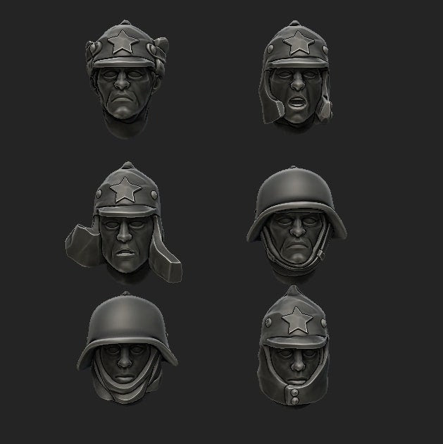 WWII Soviet Winter War Heads 2 (Set of 12) Various Scales Historical Wargaming (US tariffs are pre-paid by us)