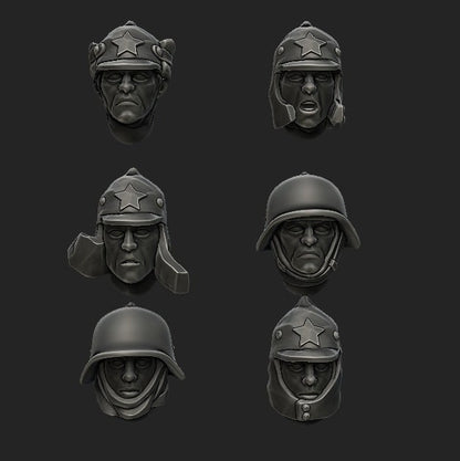 WWII Soviet Winter War Heads 2 (Set of 12) Various Scales Historical Wargaming