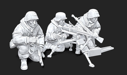 WWII German Schweres MG42 on tripod with crew (3 models) Various Scales Historical Wargaming