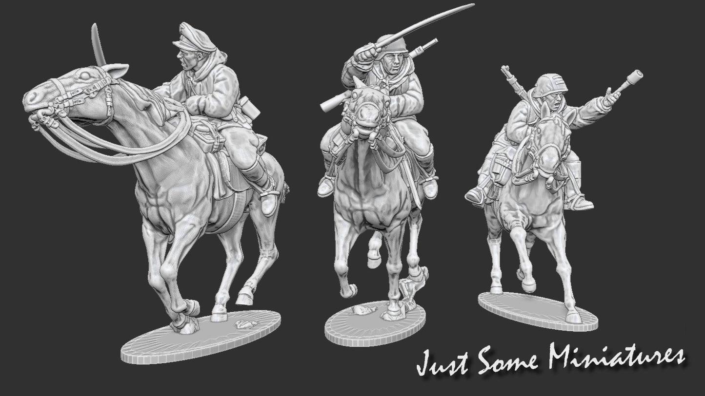 WWII Late War German Cavalry Set CHARGE ! (3 models) Various Scales Historical Wargaming (US tariffs are pre-paid by us)