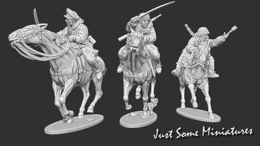 WWII Late War German Cavalry Set CHARGE ! (3 models) Various Scales Historical Wargaming (US tariffs are pre-paid by us)