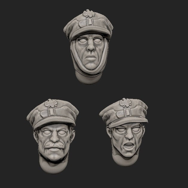 WWII Set of Polish Soldiers Heads (6 models) Various Scales Historical Wargaming (US tariffs are pre-paid by us)
