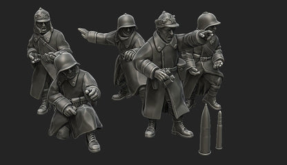WWII Soviet Winter War Generic Artillery Crew (5 models) Various Scales Historical Wargaming (US tariffs are pre-paid by us)