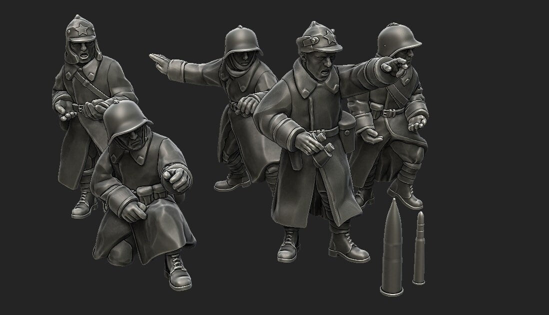 WWII Soviet Winter War Generic Artillery Crew (5 models) Various Scales Historical Wargaming