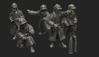 WWII Soviet Winter War Generic Artillery Crew (5 models) Various Scales Historical Wargaming