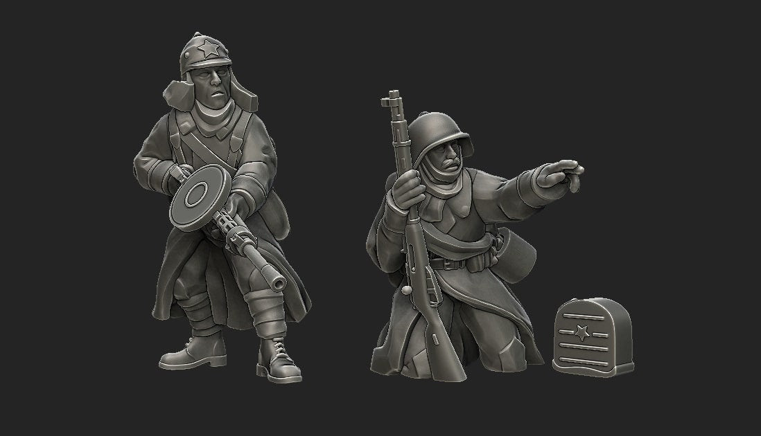 WWII Soviet Winter War Squad (10 models) Various Scales Historical Wargaming