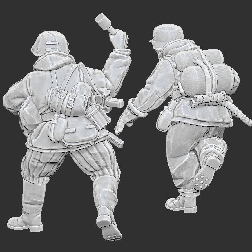 WWII German Flamethrower (2 models) Various Scales Historical Wargaming