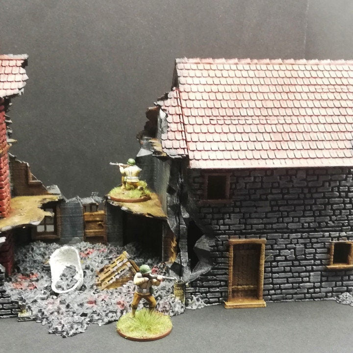Wargaming Terrain Destroyed French House Various Scales Historical Wargaming (US tariffs are pre-paid by us)