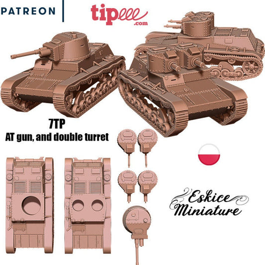 WWII Polish 7TP Tank Various Scales Historical Wargaming (US tariffs are pre-paid by us)