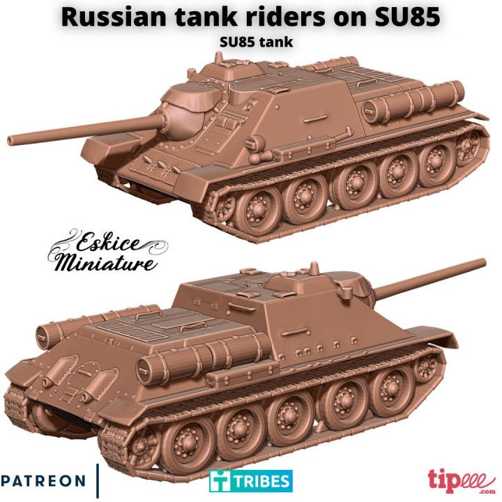 WWII Soviet SU85 with Tank Riders Various Scales Historical Wargaming (US tariffs are pre-paid by us)