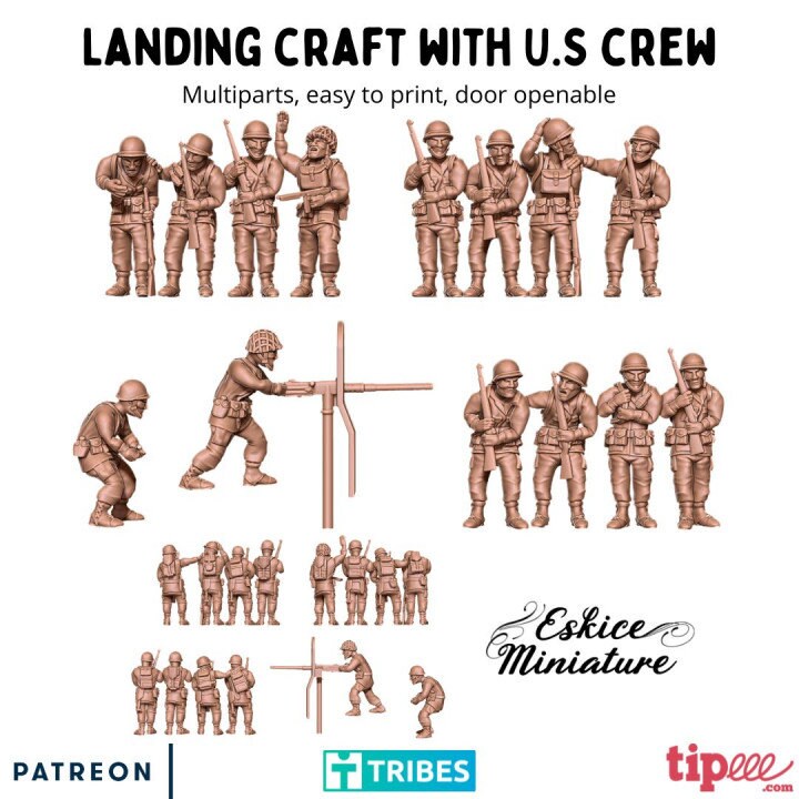 WWII US USMC Landing Craft with Crew Various Scales Historical Wargaming