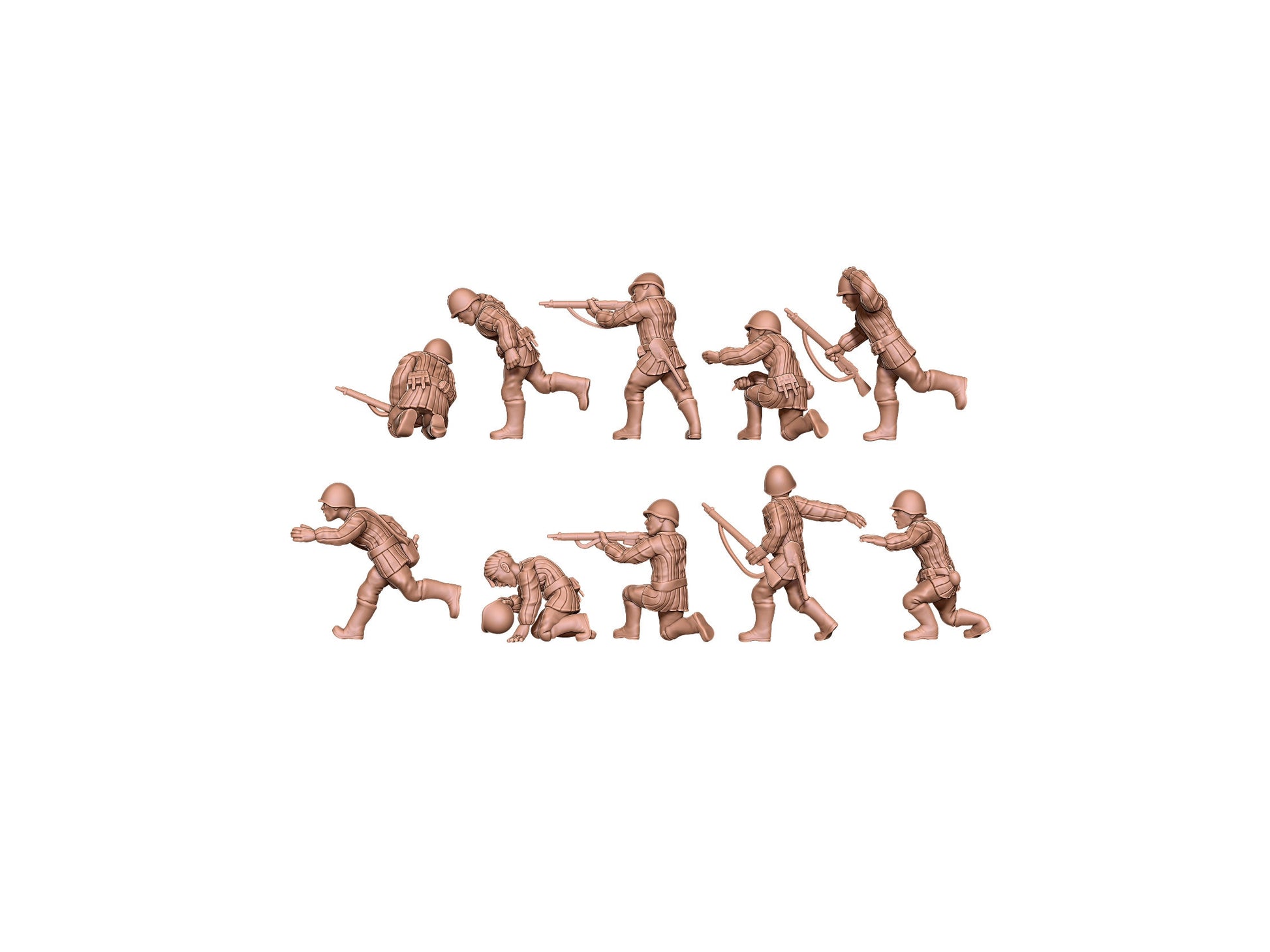 WWII Soviet Conscript Unit (10 models) Various Scales Historical Wargaming