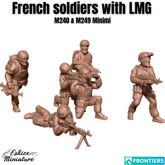 Modern Warfare French soldiers LMG Team (6 models) Various Scales Historical Wargaming