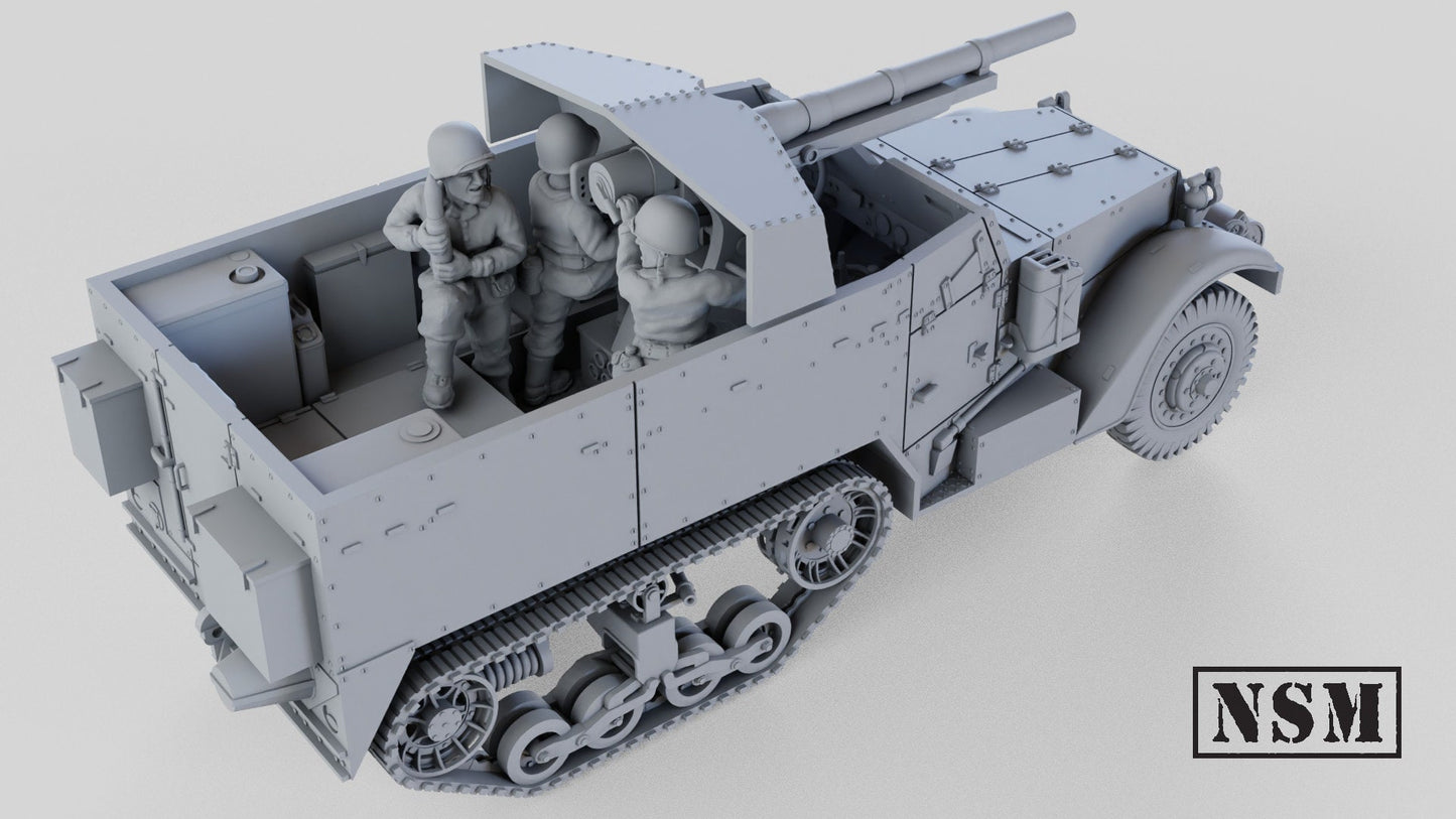 WWII US M3 75mm GMC Halftrack with Option for T12 Various Scales Historical Wargaming