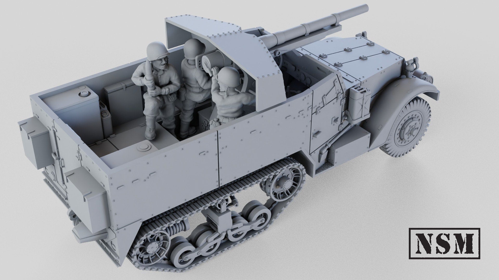 WWII US M3 75mm GMC Halftrack with Option for T12 Various Scales Historical Wargaming
