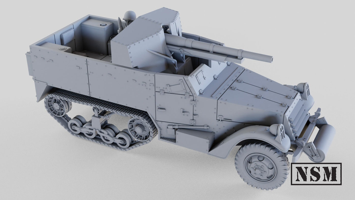 WWII US M3 75mm GMC Halftrack with Option for T12 Various Scales Historical Wargaming