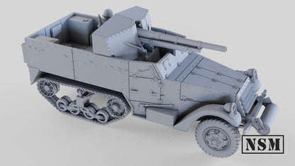 WWII US M3 75mm GMC Halftrack with Option for T12 Various Scales Historical Wargaming