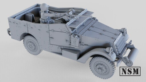 WWII US M3A1 Scout Car with Crew Various Scales Historical Wargaming