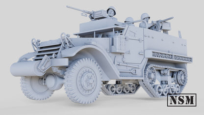 WWII Soviet M5A1 Halftrack with Crew Various Scales Historical Wargaming