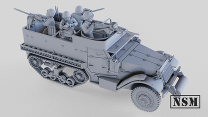 WWII Soviet M5A1 Halftrack with Crew Various Scales Historical Wargaming