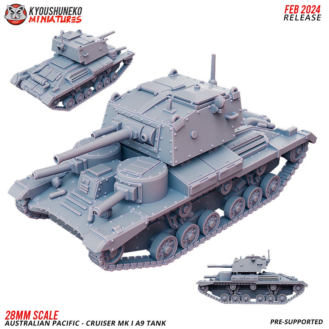 WWII Australian Pacific Army Cruiser MK I A9 Tank Various Scales Historical Wargaming (US tariffs are pre-paid by us)