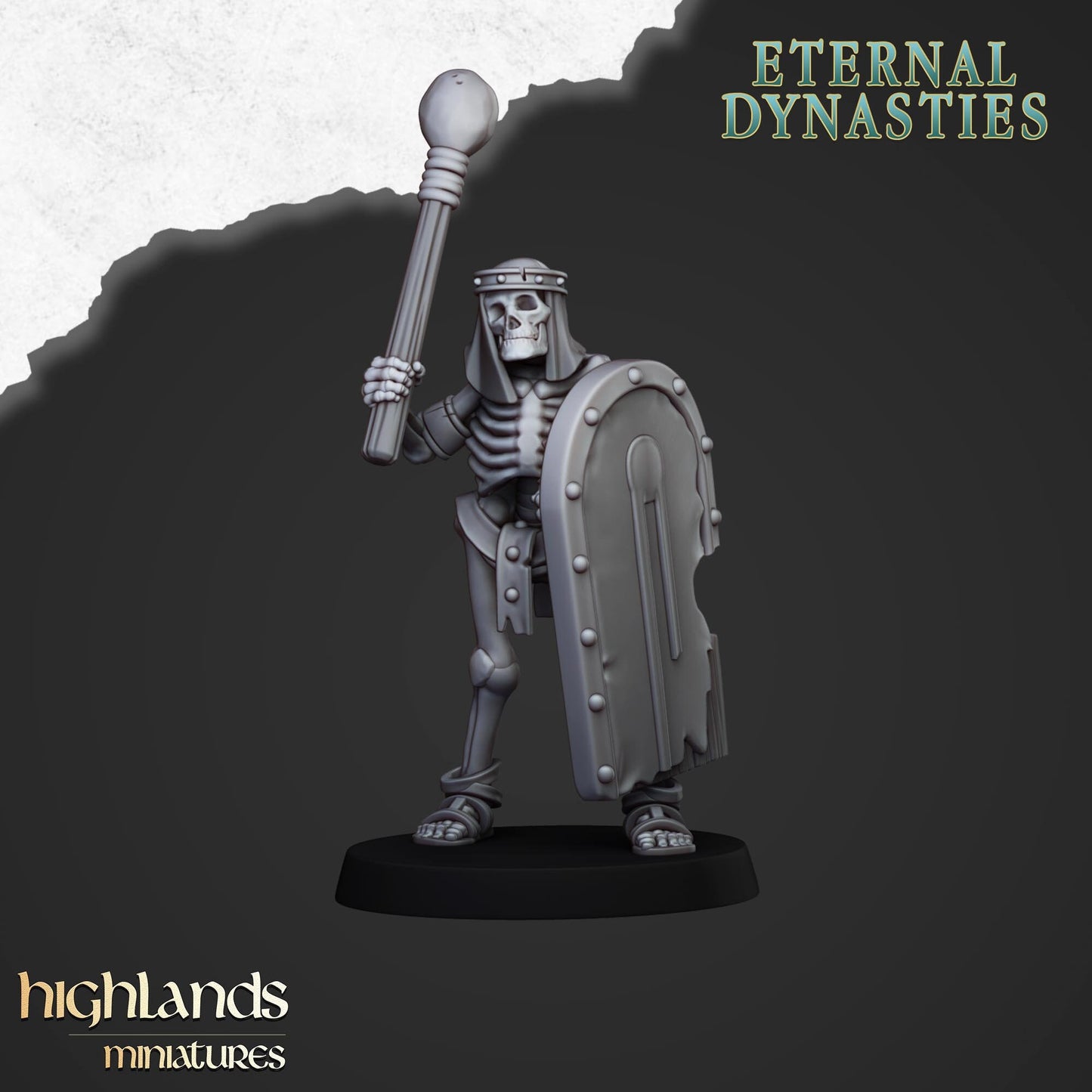 Highland Miniatures Ancient Skeletons with Spears and Hand Weapons x20 TOW AoS Fantasy