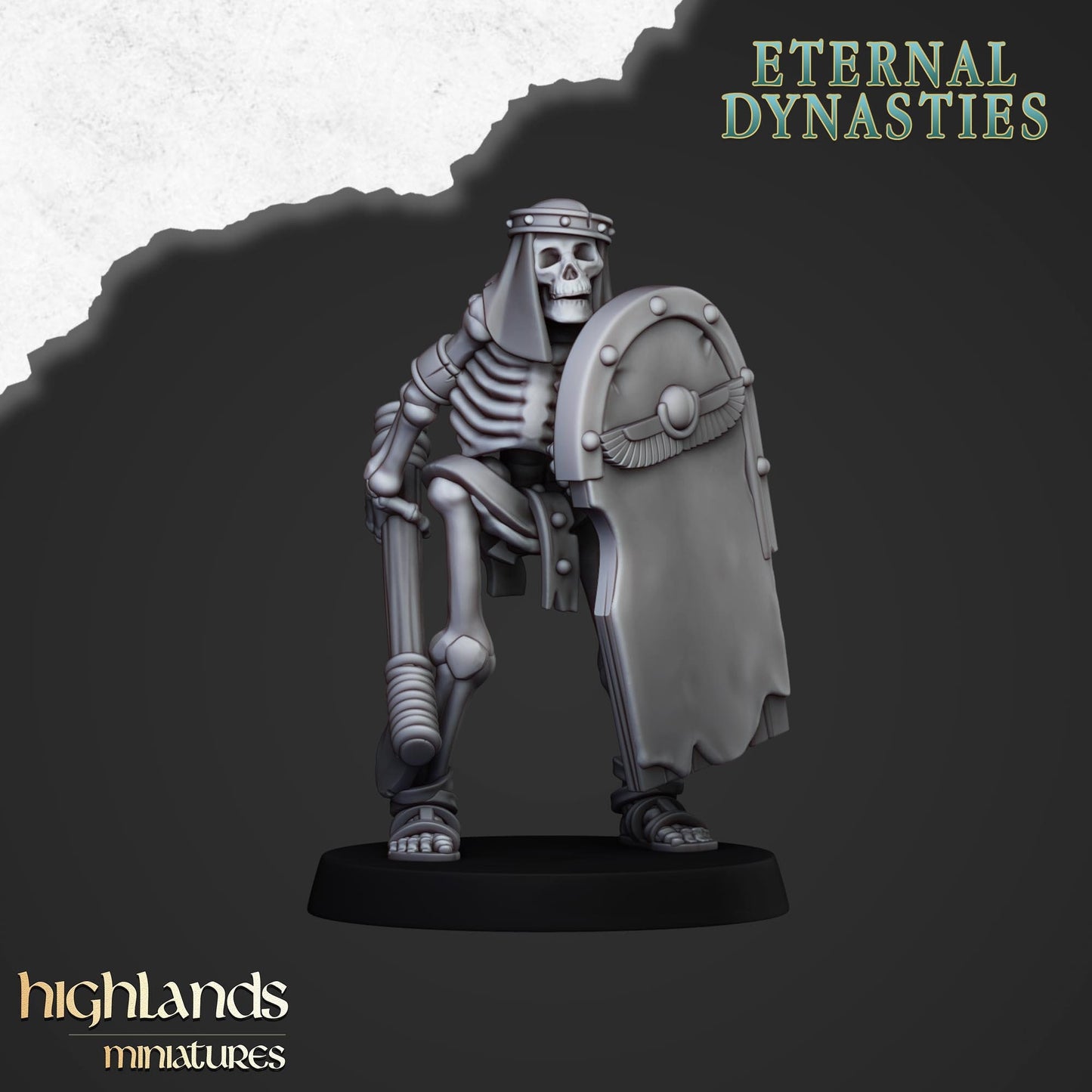 Highland Miniatures Ancient Skeletons with Spears and Hand Weapons x20 TOW AoS Fantasy