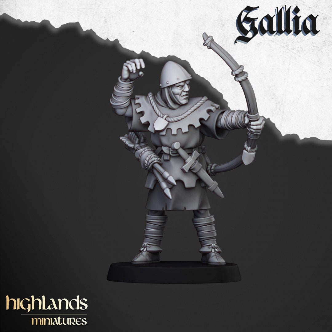 Highland Miniatures Gallia Archers x12 Fanatsy AoS ToW