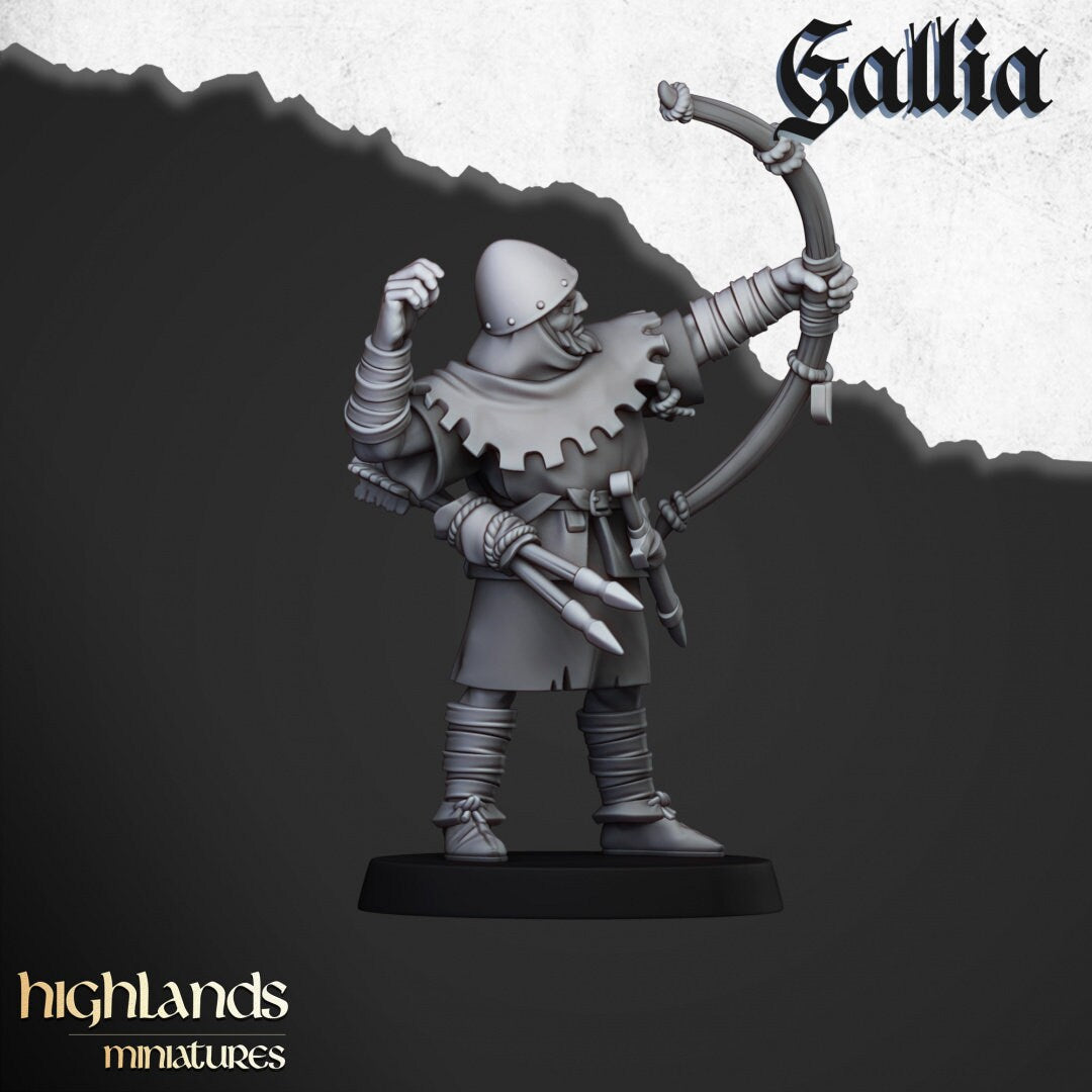 Highland Miniatures Gallia Archers x12 Fanatsy AoS ToW