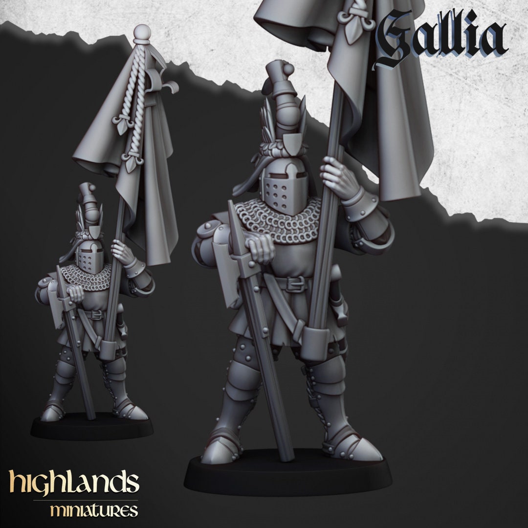 Highland Miniatures Knights of Gallia on Foot x20 Fantasy AoS TOW