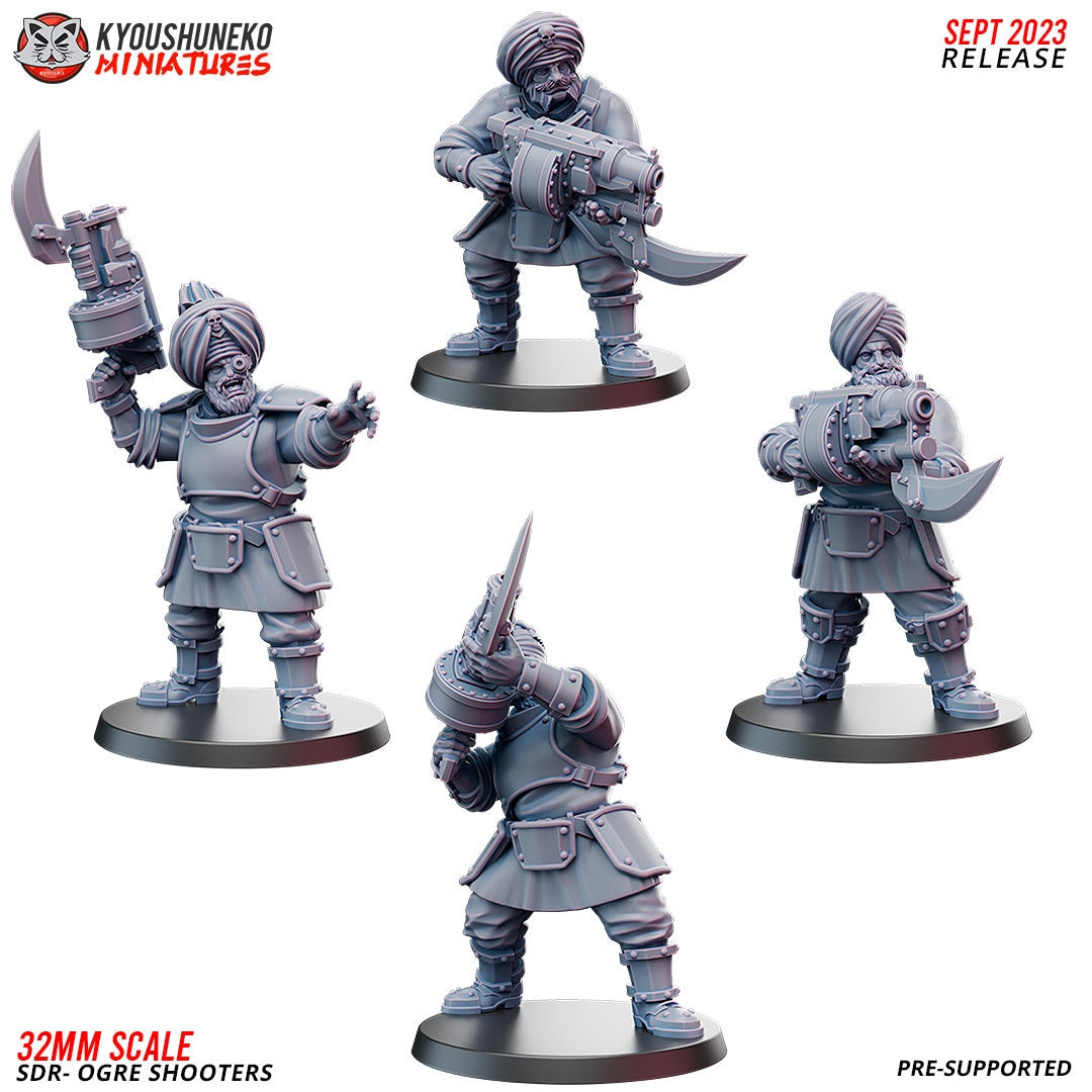 Sikh Desert Riders Ogre Shooters (4 models) Various Scales SF Wargaming