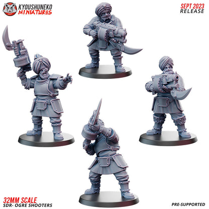 Sikh Desert Riders Ogre Shooters (4 models) Various Scales SF Wargaming (US tariffs are pre-paid by us)